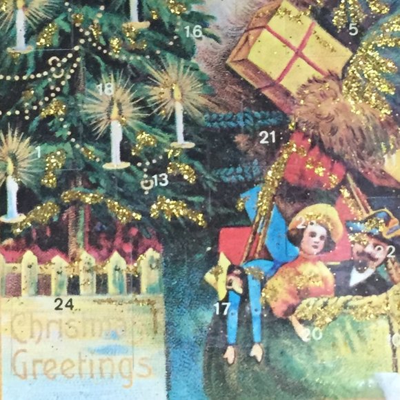 VTG Advent Calendar Christmas Paper 1980 New NWOT - Picture 4 of 8